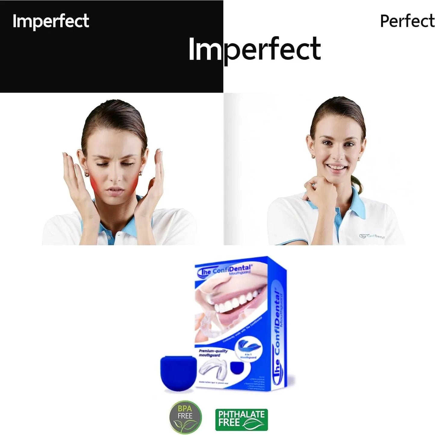 ConfiDental Moldable Night Guard – 3‑Model Pack, BPA‑Free, Blue - Gomix Brands Outlet