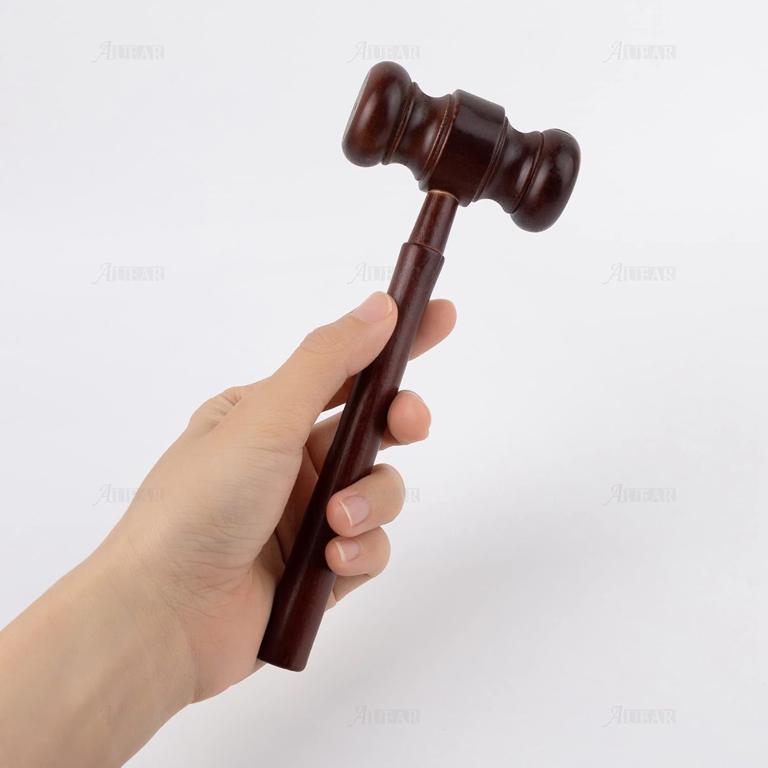 AUEAR 4 Pack Wooden Judge Gavel Mini Gavels Dark Brown Court Auction Prop