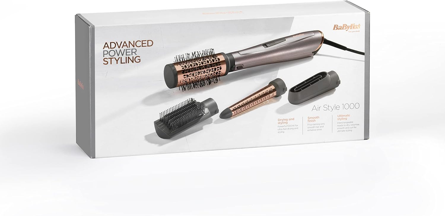 BaByliss Air Styler 1000W All‑in‑One Hair Dryer Brush with 4 Attachments