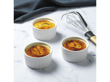 Versatile Round Porcelain Ramekin Set, White, 3.5-inch, 4.4 oz, 3-Pack
