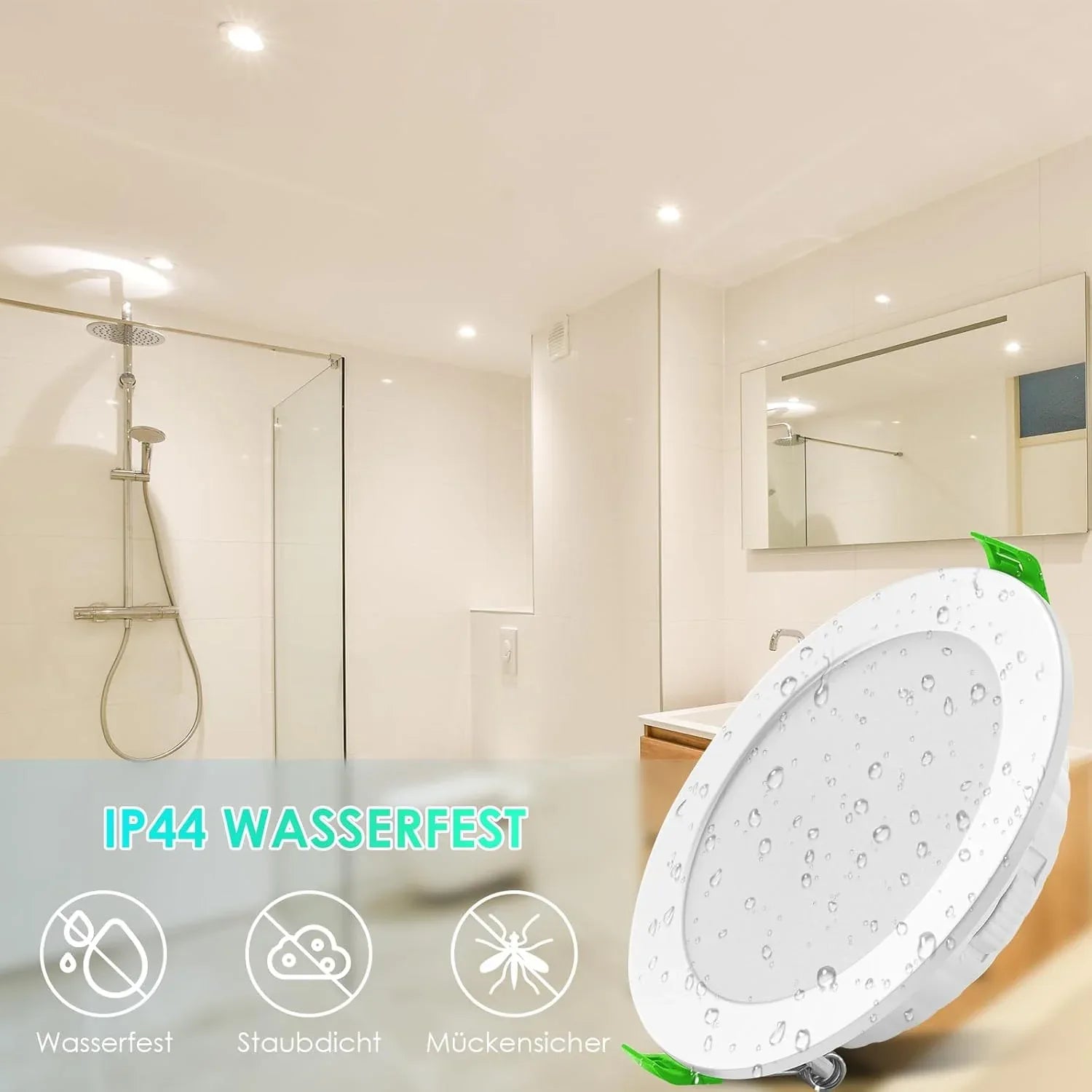 Asstikoo Ultra Flat 7W Dimmable LED Recessed Spotlight Warm White, Neutral White & Cold White, IP44 Waterproof for Bathroom & Living Room - Gomix Brands Outlet