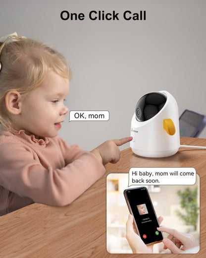 COCOCAM 2K WiFi Baby Monitor 355° Pan & Night Vision