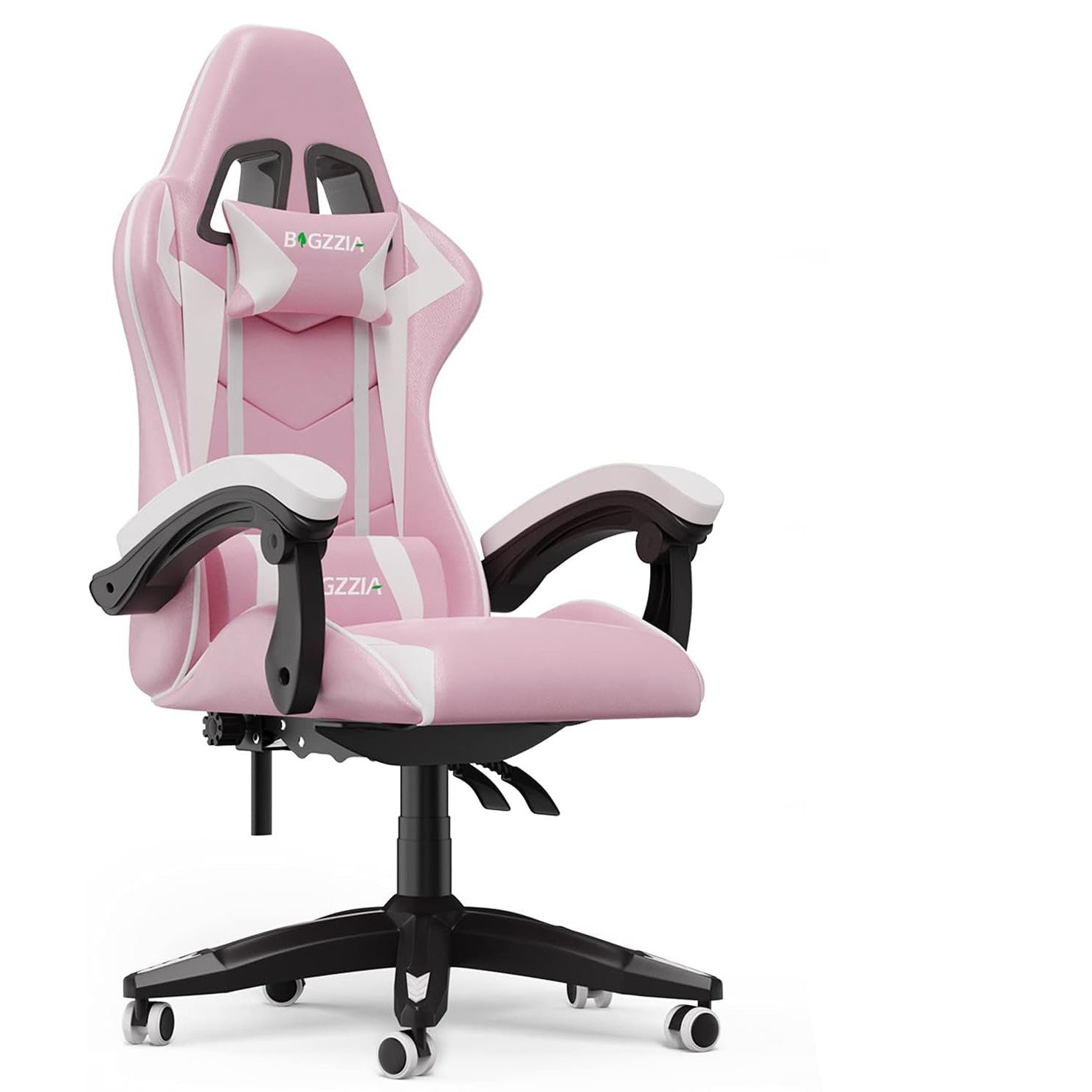 Bigzzia Purple Pink Gaming Chair with Reclining Back Support