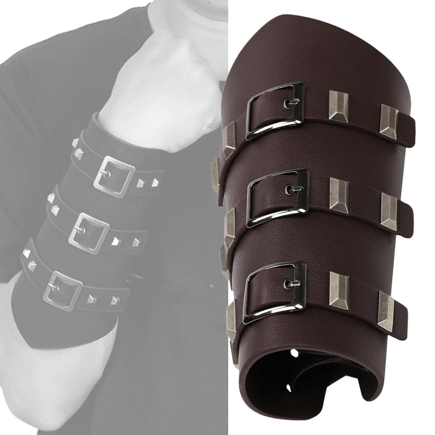 Steampunk Vintage Dark Brown Arm Guard Vambrace for Adults