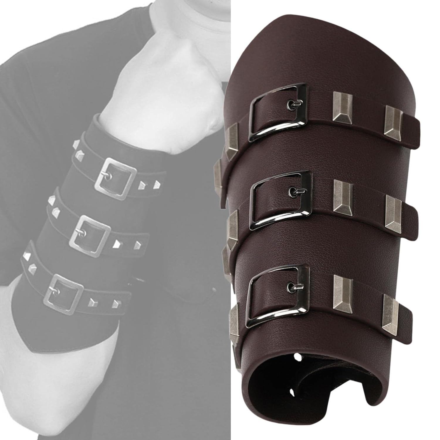 Steampunk Vintage Dark Brown Arm Guard Vambrace for Adults