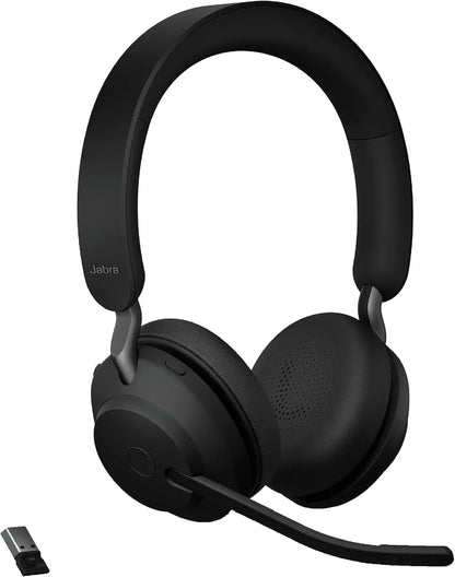 Jabra Evolve2 65 MS Stereo Bluetooth Headset: Superior Noise Cancellation, 37-Hour Battery