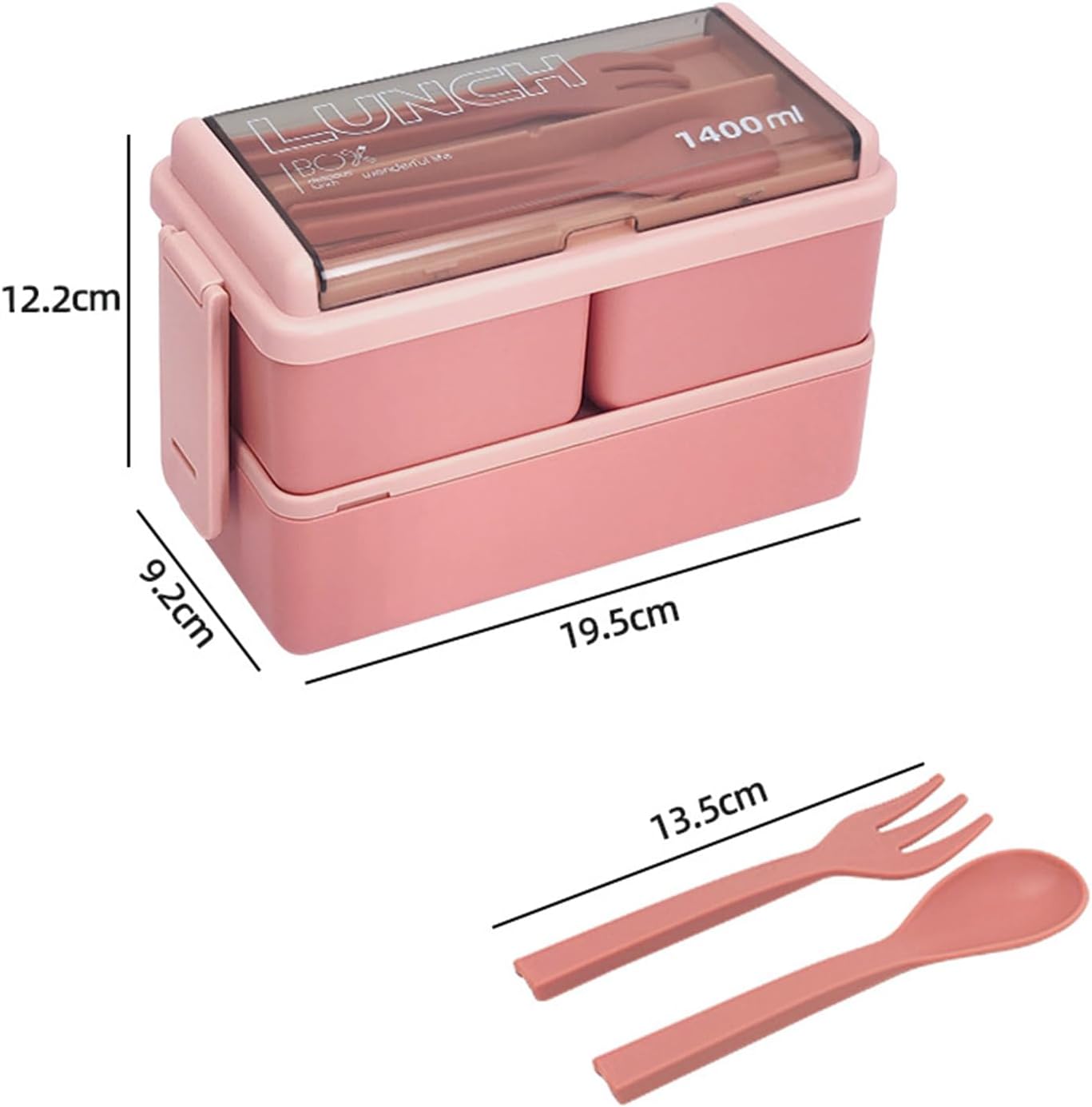 Soulnioi Bento Box Leak Proof 2‑Layer 3‑Compartment Kids