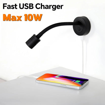 Obeaming 12V Dimmable Gooseneck Reading Lamp with USB Charger SET OF 2 - Gomix Brands Outlet