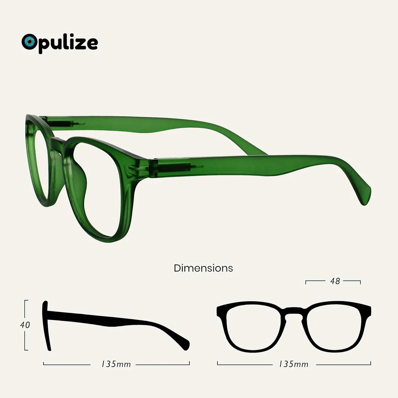 Opulize POP Matte Reading-Glasses Retro Chunky Light Frame with Spring Hinges