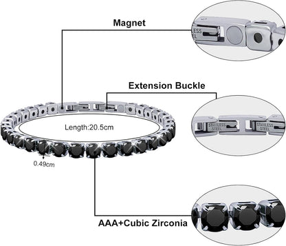 JEROOT Women's Magnetic Tennis Bracelet with 5mm Cubic Zirconia