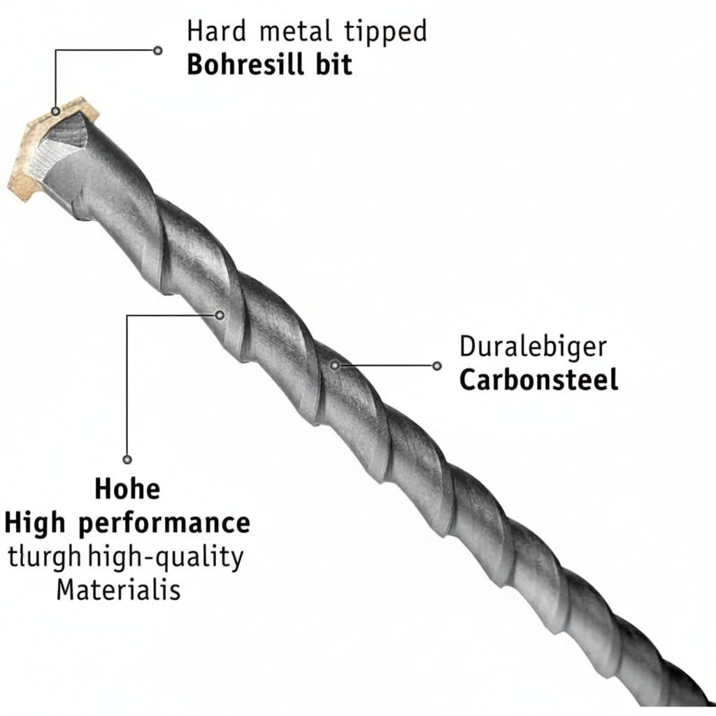 WALTER SDS Plus Concrete Masonry Rock Drill Bit Set 6-Piece 600mm Long