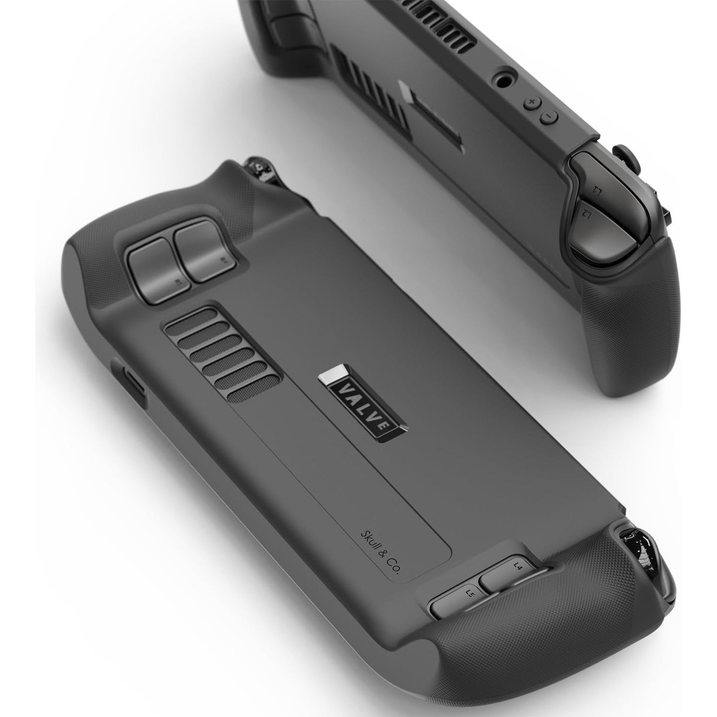 Skull & Co. GripCase SD for Steam Deck – Soft Protective Case with Textured Grips, Stand, Shock‑Absorption, Non‑Slip, Anti‑Scratch Design – Black