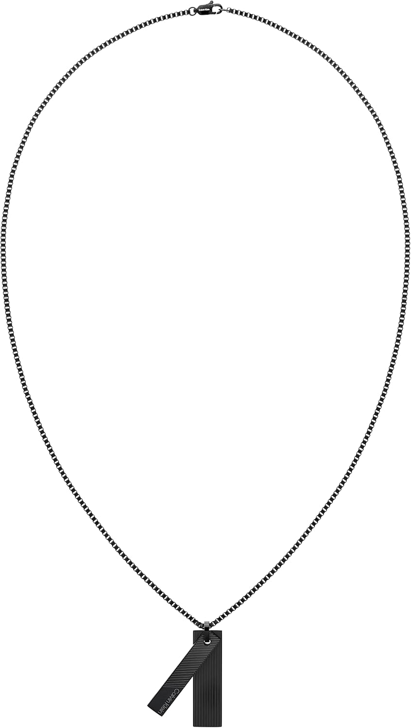 Calvin Klein Men's Architectural Stainless Steel Necklace Modern Bar Design