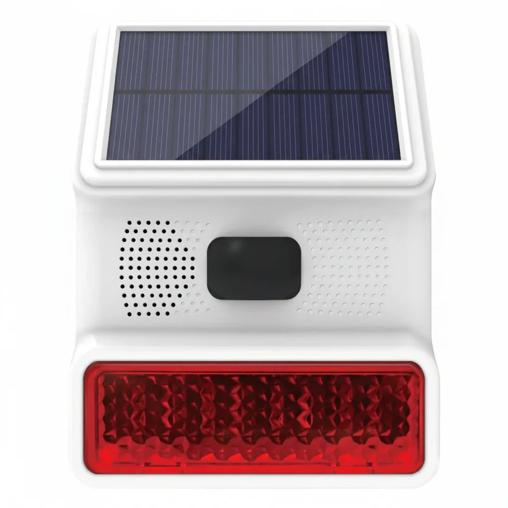 PGST Solar Outdoor Siren 110dB LED Flash, 433MHz Wireless, IP65 - Gomix Brands Outlet
