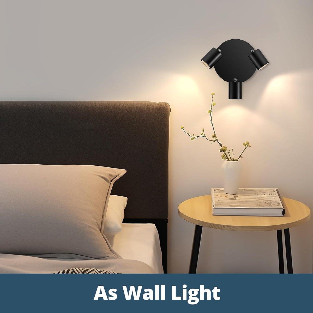 Schiele 60466001 3-Bulb Round GU10 Ceiling Spotlight Black