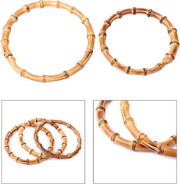 Handmade Slub-Alloy Flat Round Bag Handle Replacement for Women