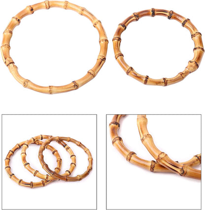 Handmade Slub-Alloy Flat Round Bag Handle Replacement for Women