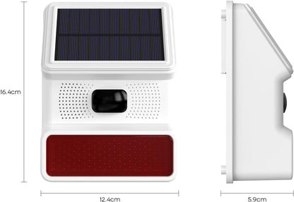 PGST Solar Outdoor Alarm Siren with LED Flashing Light Function 433 MHz