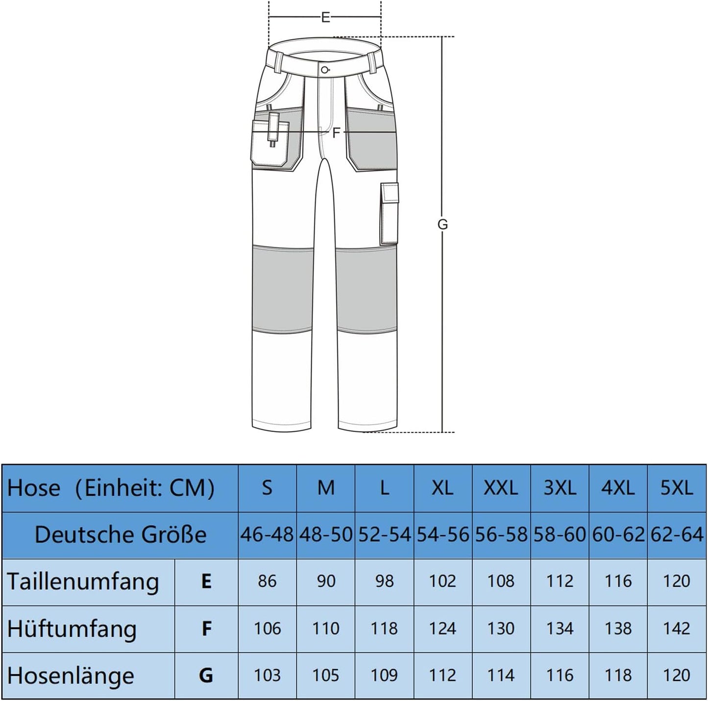 WORK IDEA Men's Oxford Canvas Multi-Pocket Work Pants – Heavy-Duty