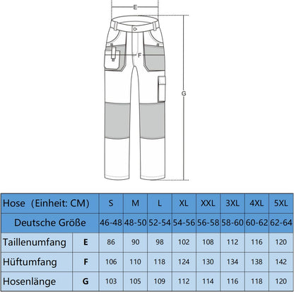 WORK IDEA Men's Oxford Canvas Multi-Pocket Work Pants – Heavy-Duty