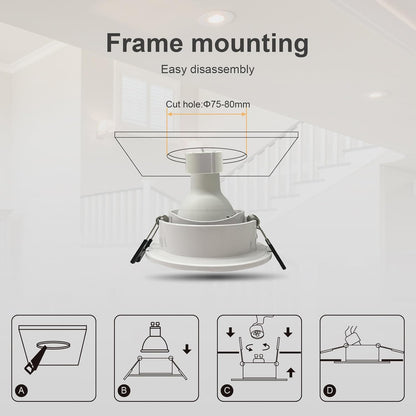 GY Recessed Spotlight Frame GU10 IP65 Waterproof Plastic 6-Pack 10 cm