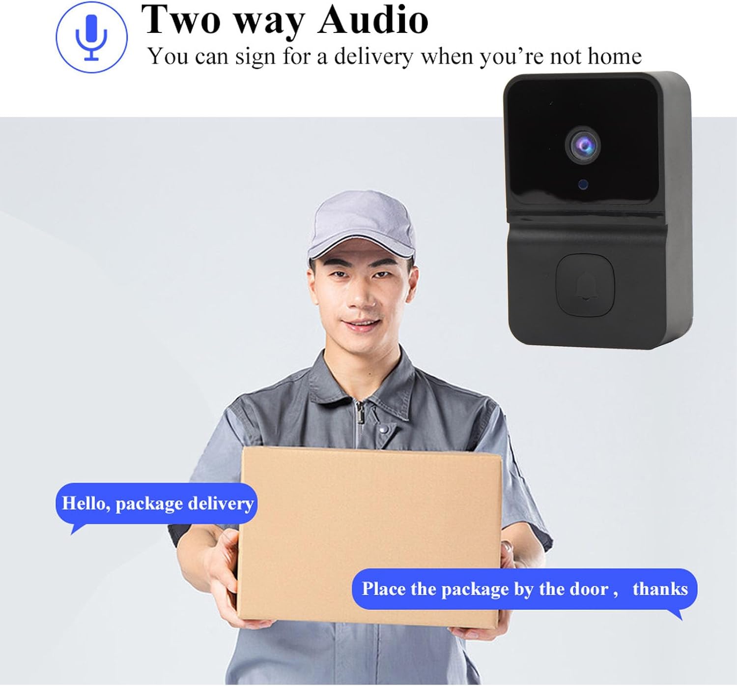 Annadue Smart Video Doorbell 1080P HD Night Vision 2-Way Audio Cloud Storage 2.4GHz WiFi for iOS Android