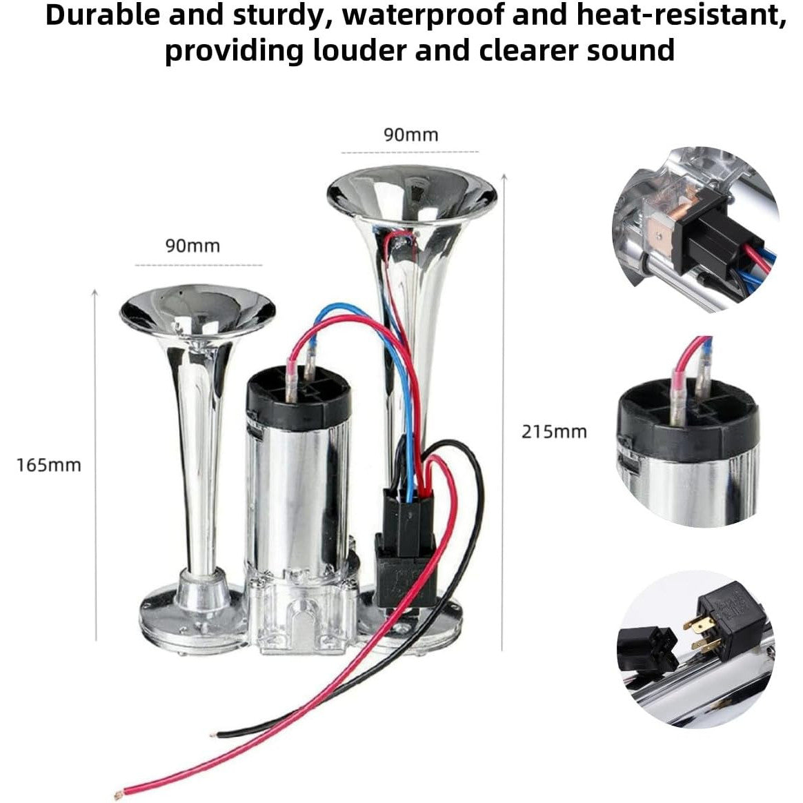 600DB Super Loud Dual Electric Train Horn for Trucks