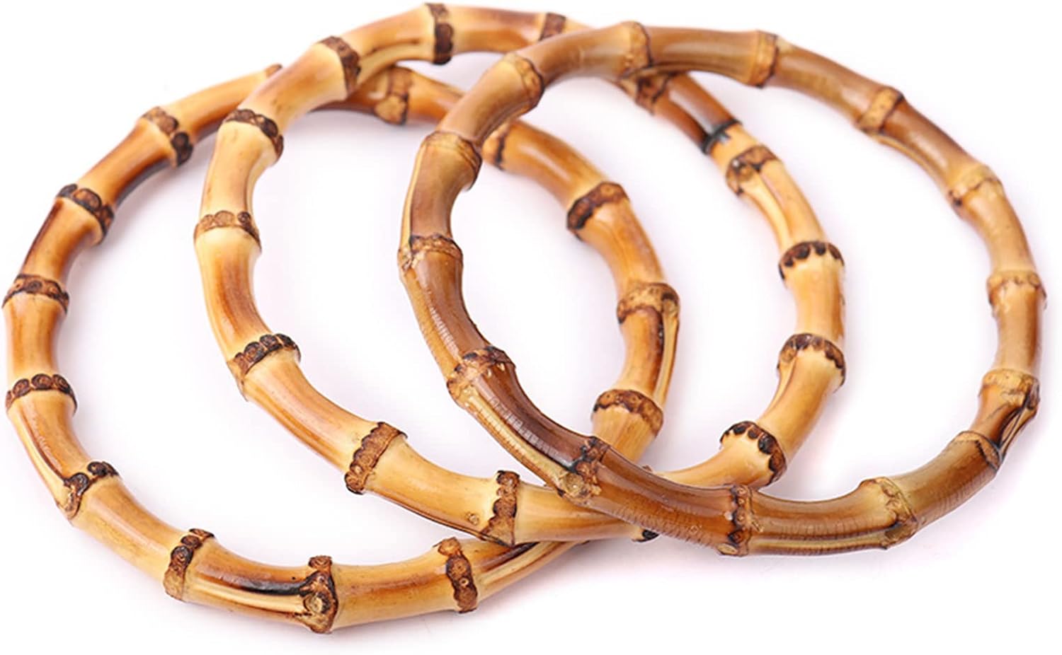 Handmade Slub-Alloy Flat Round Bag Handle Replacement for Women