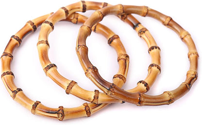 Handmade Slub-Alloy Flat Round Bag Handle Replacement for Women