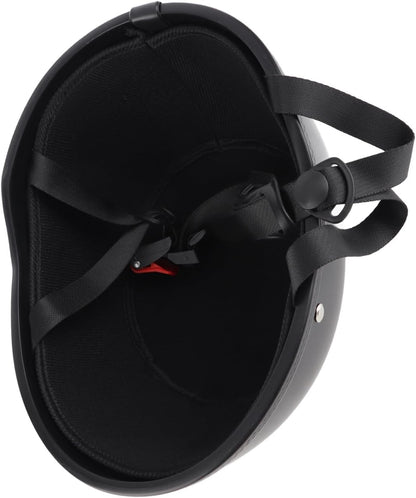 56-64cm Motorcycle Half Helmet FRP Matte Black Unisex Retro Open-Face