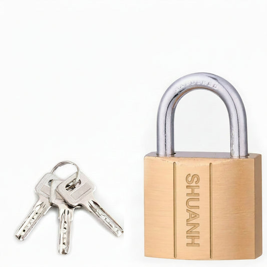 TakFree 32mm Brass Padlock with Key Heavy Duty 2-Pack Brown