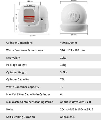 PETKIT PuraMax Smart Self-Cleaning Litter Box for Multi-Cat Homes, App Control