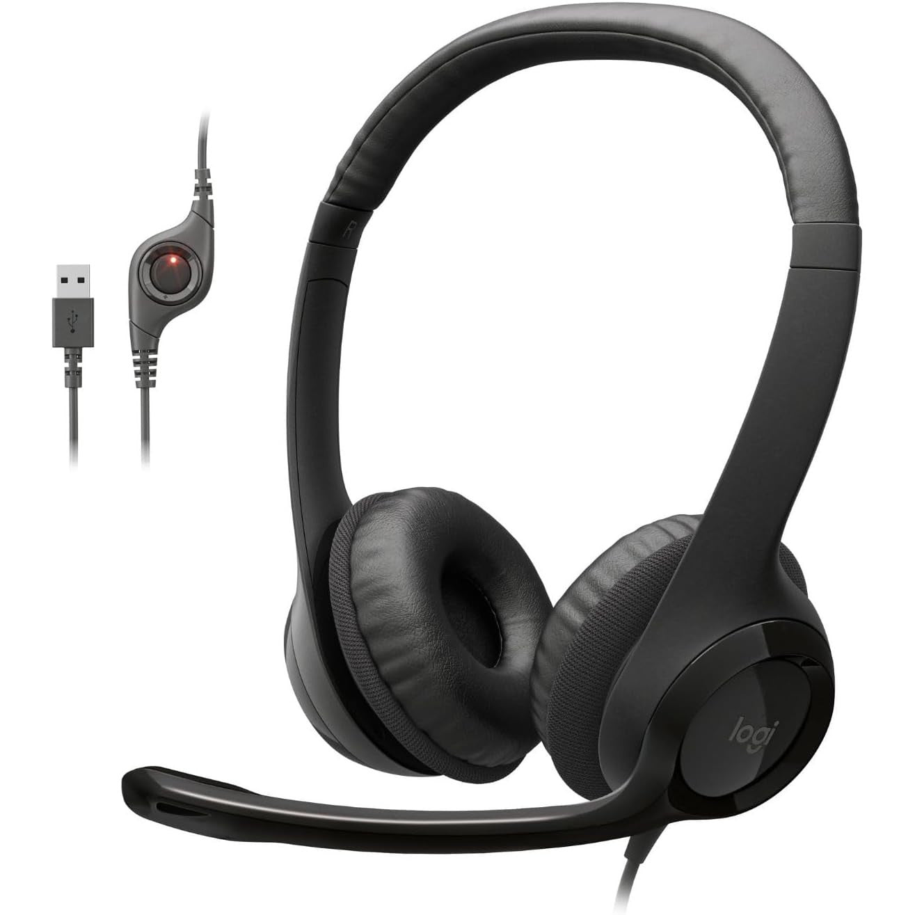 Logitech H390 USB Wired Headset with Noise-Cancelling Mic