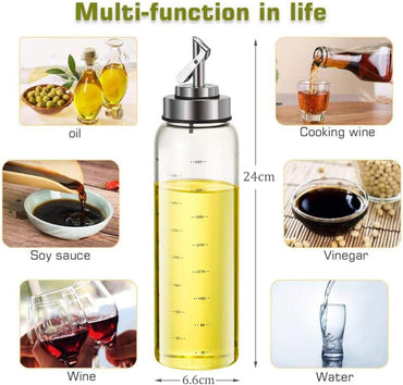 FARI 500 ml Vinegar and Oil Bottle, Stainless Steel & Glass Dispenser – Leak‑Proof, Dishwasher Safe (2 Pack)
