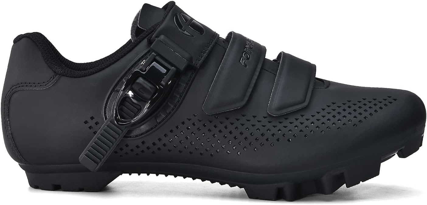 FOTGOAT MTB Cycling Shoes with SPD 2 Cleats, Black EU40