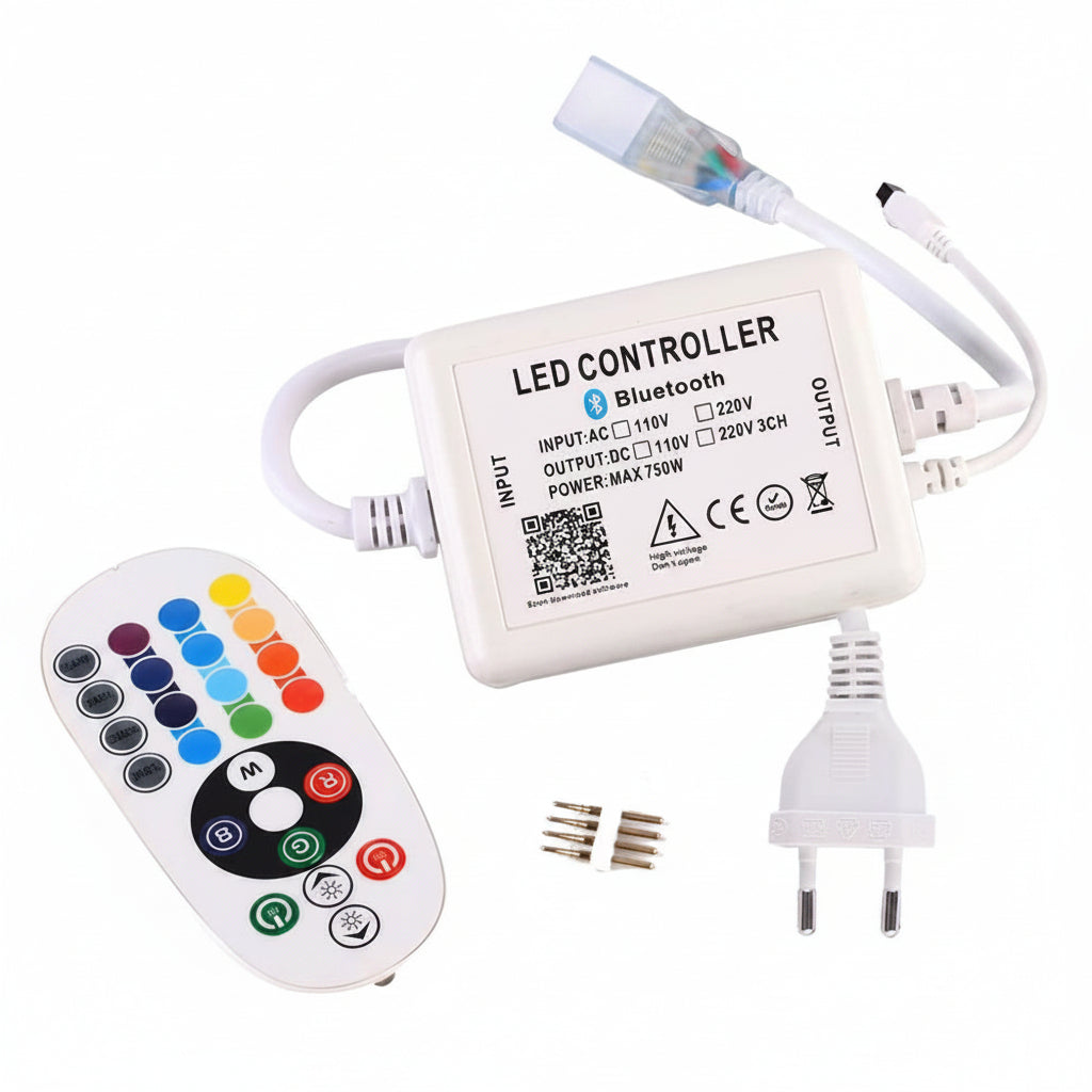 GreenSun LED Bluetooth Controller 24 Keys IR Remote 220V EU Plug for RGB Strip Light