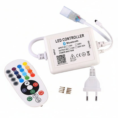 GreenSun LED Bluetooth Controller 24 Keys IR Remote 220V EU Plug for RGB Strip Light