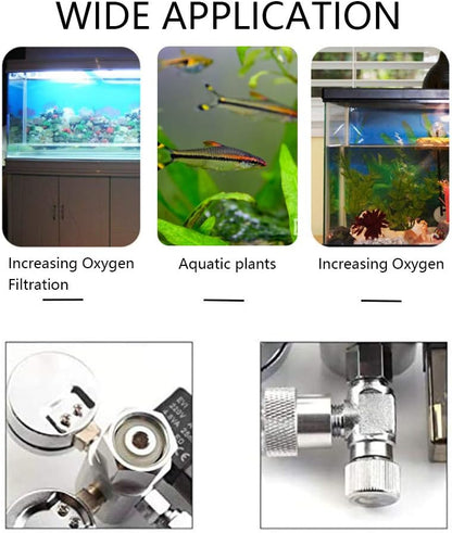 URCheers CO2 Pressure Reducer Dual Gauge with Solenoid Valve and Needle Valve for Aquarium