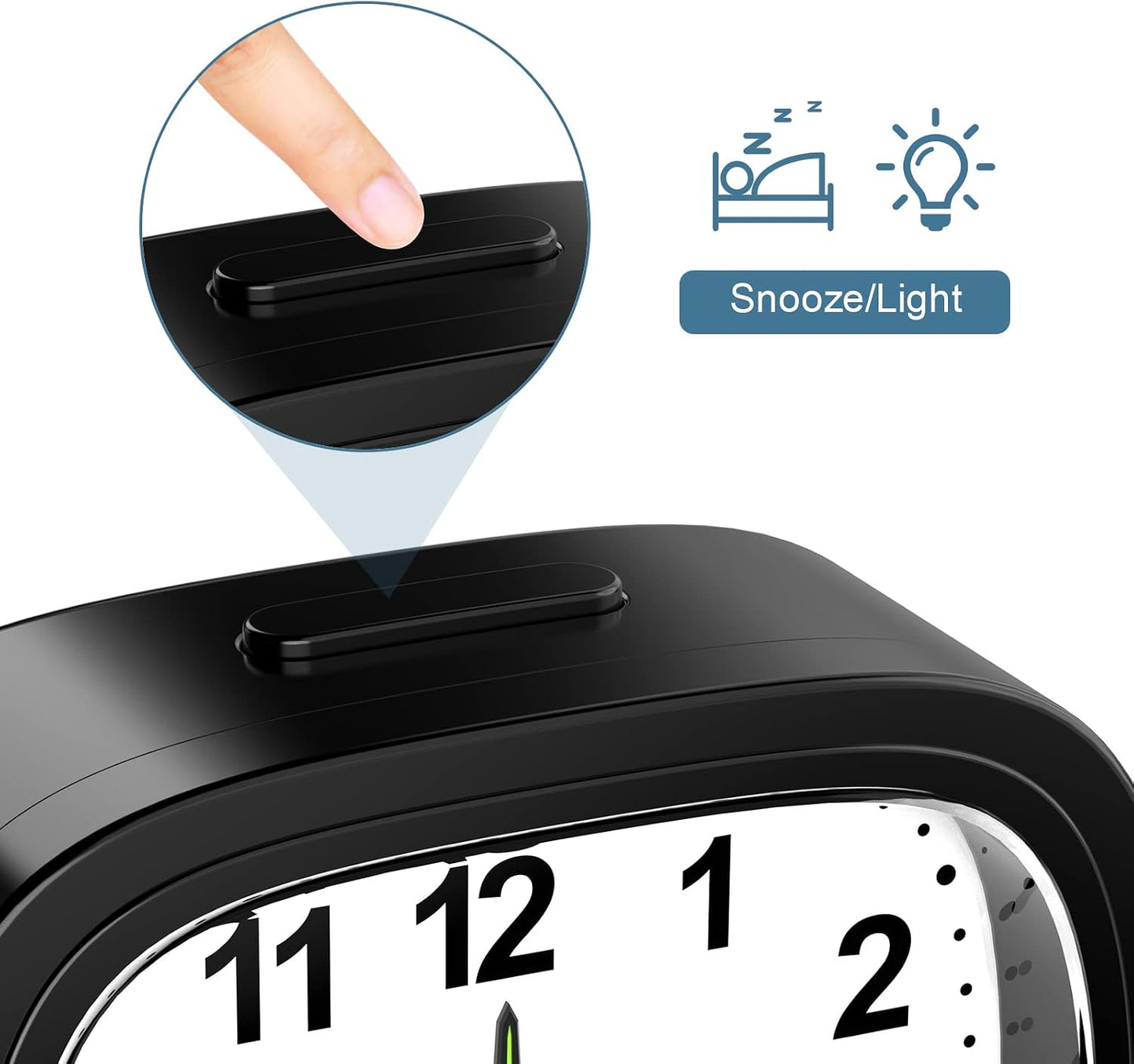 Ankilo Silent Analog Alarm Clock for Bedroom