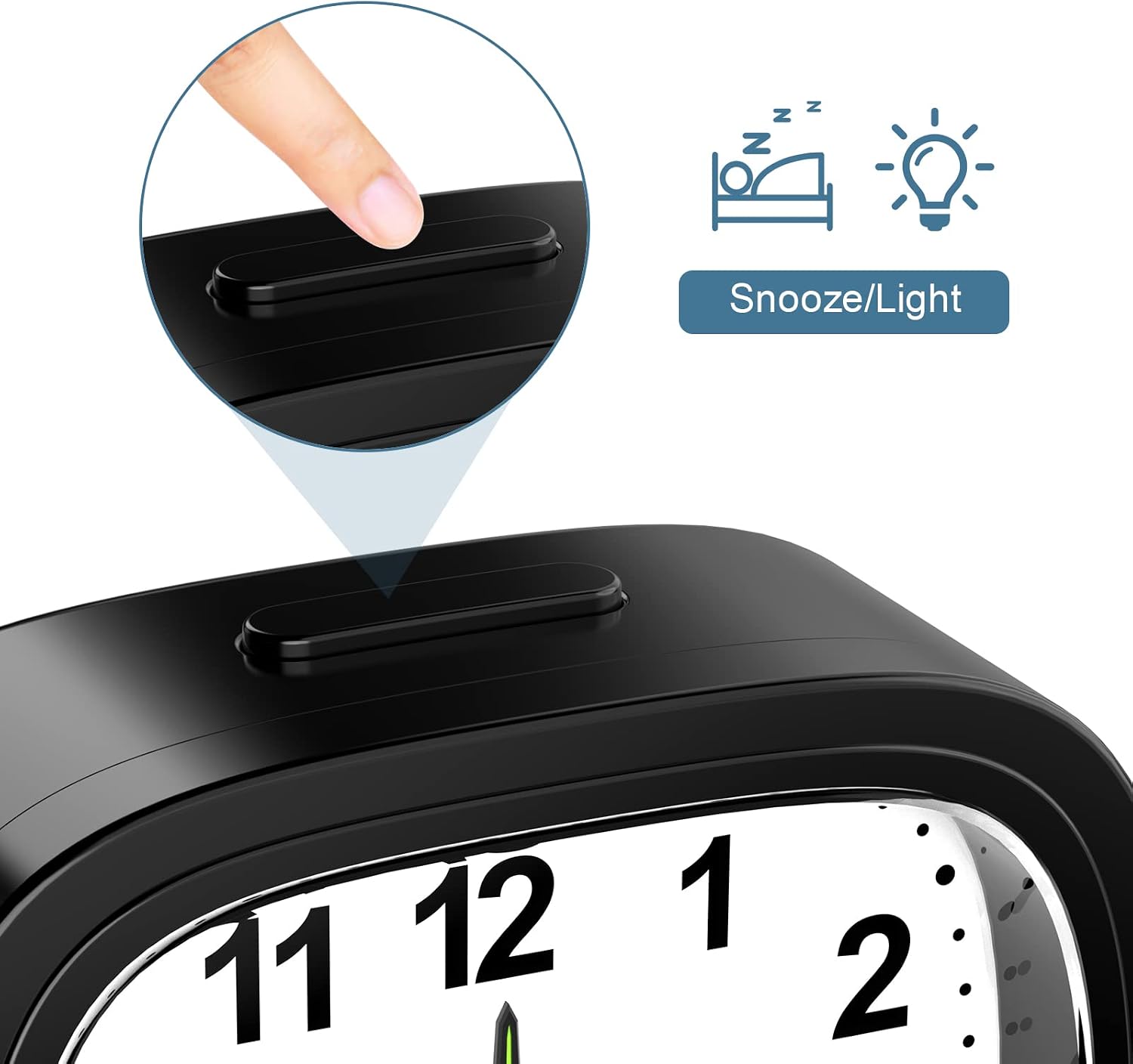 Ankilo Silent Analog Alarm Clock for Bedroom