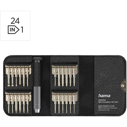 Hama Mini Screwdriver Kit for PC with Metal Handle and 24 Heads in Case
