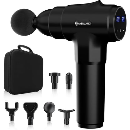 AERLANG Muscle Massage Gun Deep Tissue 20 Speeds 6 Heads Blue