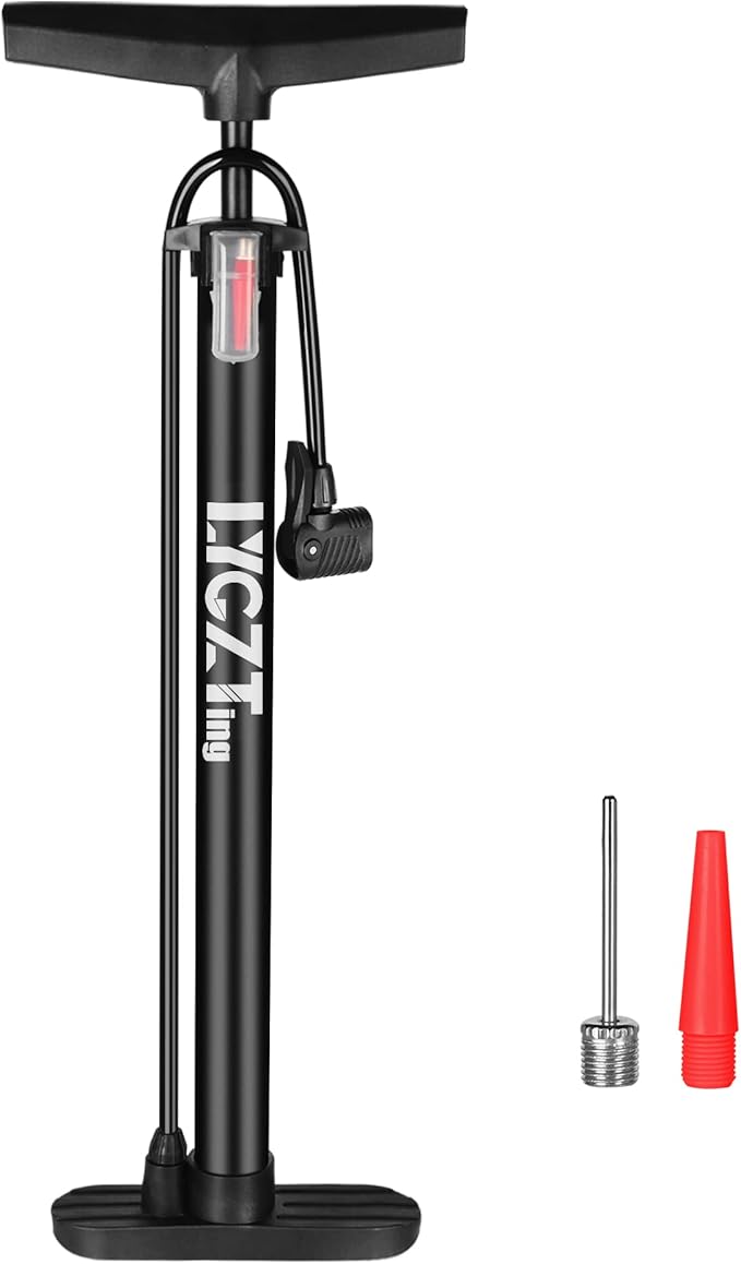 LYGZTing 160psi Dual Valve Bicycle Floor Pump – Portable Compact Design