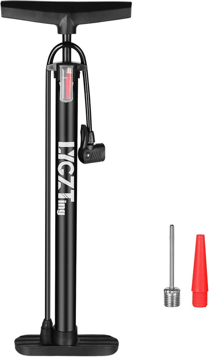 LYGZTing 160psi Dual Valve Bicycle Floor Pump – Portable Compact Design