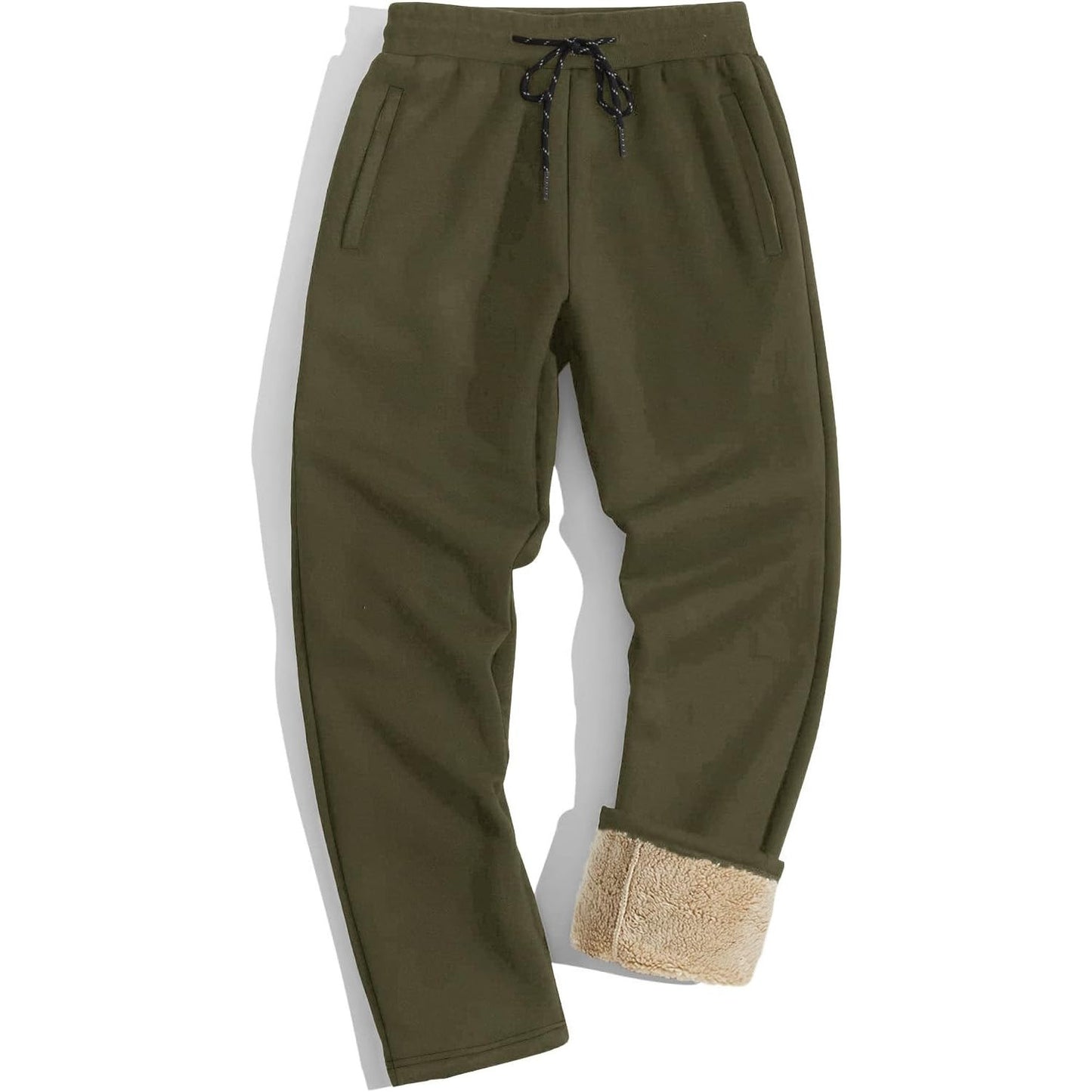 TACVASEN Men's Sherpa Lined Winter Warm Thermal Fleece Jogging Sweatpants with Pockets