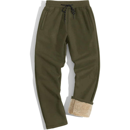 TACVASEN Men's Sherpa Lined Winter Warm Thermal Fleece Jogging Sweatpants with Pockets