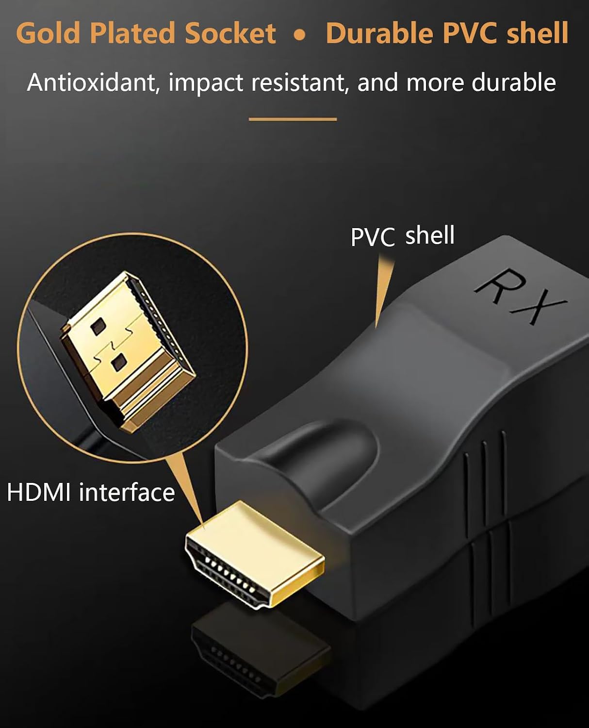 AieSHOP HDMI Extender Over Ethernet Cat 5e/6 Cable 1080P Up to 98ft RJ45 to HDMI Converter for HDTV Projector Monitor