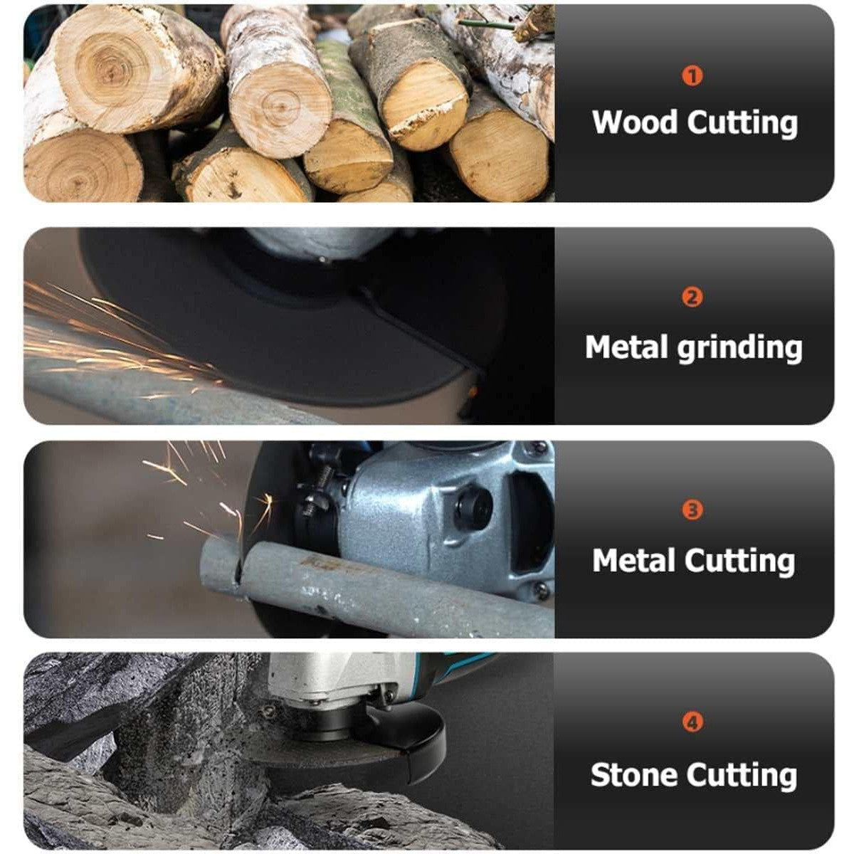 18V Cordless Brushless 125mm Angle Grinder with 3-Speed Variable Kit