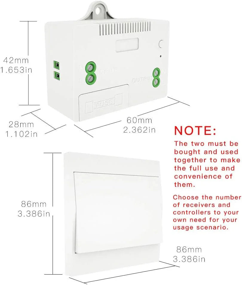 MOES Mini Wireless Light Switch Kit RF433 Remote No Battery - Gomix Brands Outlet