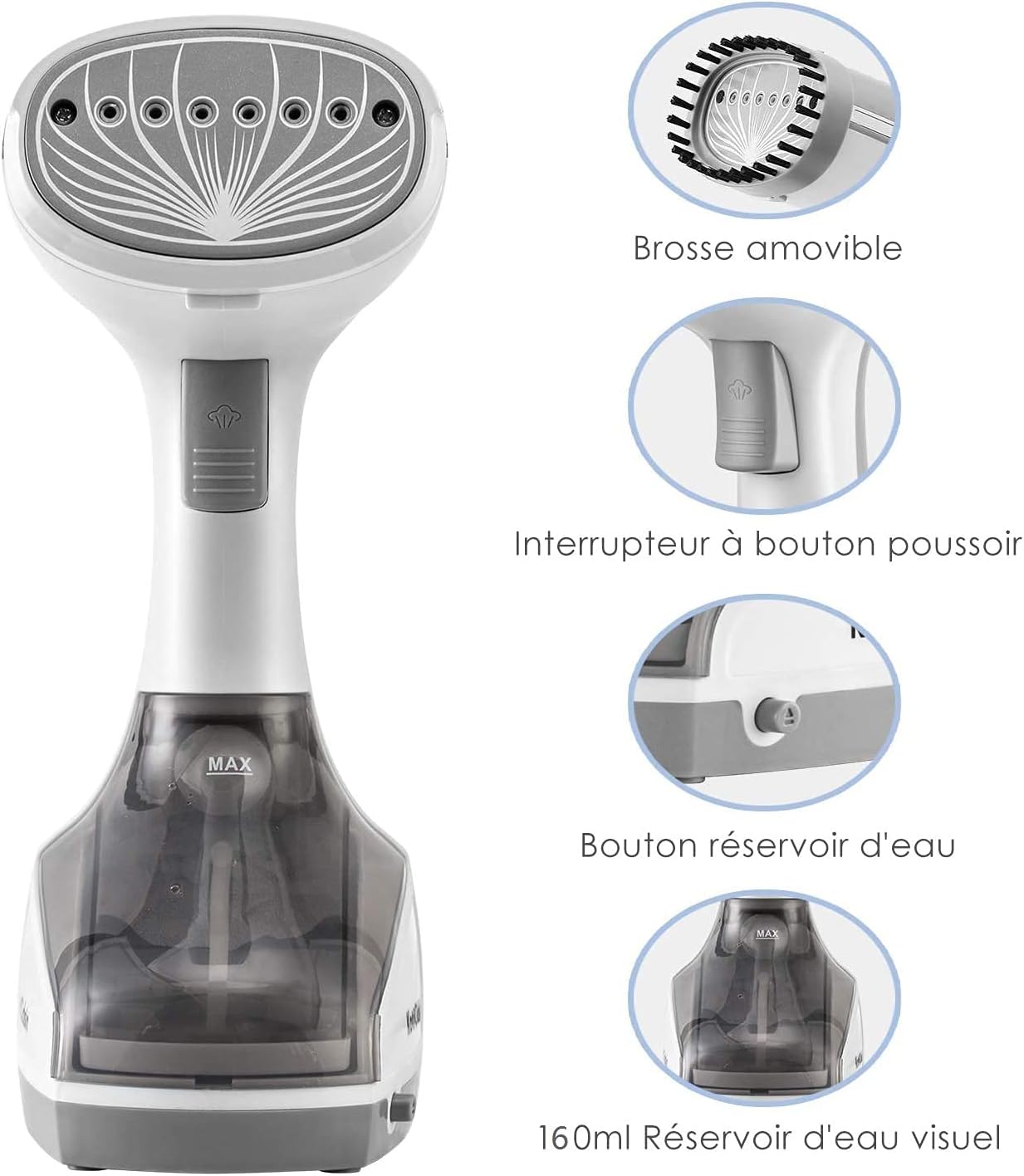 KotiCidsin GT10 Garment Steamer 160ml 1000W Off-White